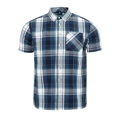 Navy-White - Front - Giorgio Mens Checkered Short-Sleeved Shirt