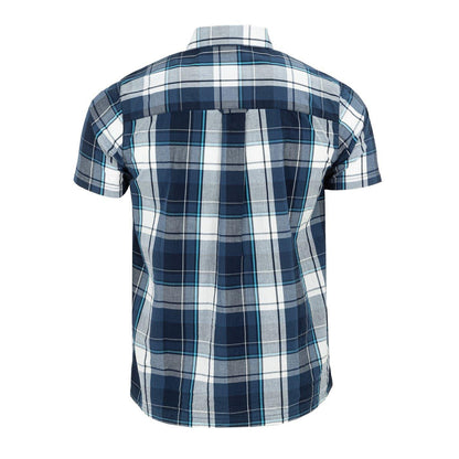 Navy-White - Back - Giorgio Mens Checkered Short-Sleeved Shirt