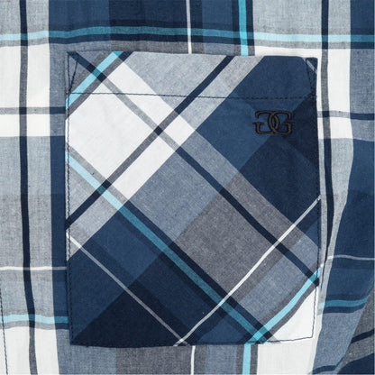 Navy-White - Lifestyle - Giorgio Mens Checkered Short-Sleeved Shirt
