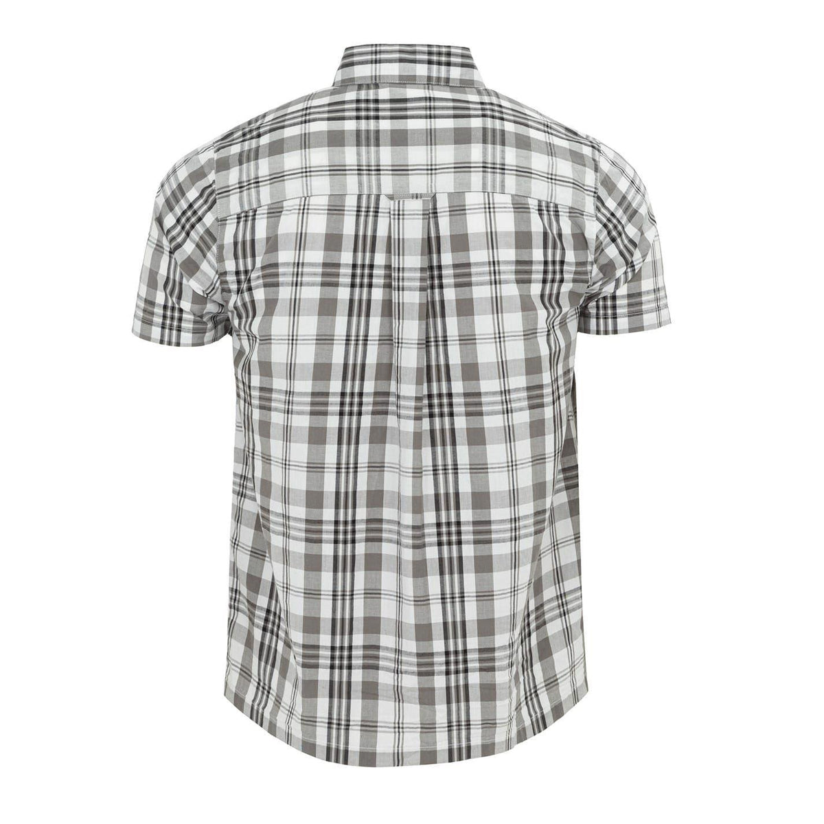 White - Back - Giorgio Mens Checkered Short-Sleeved Shirt