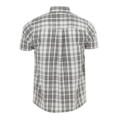 White - Back - Giorgio Mens Checkered Short-Sleeved Shirt