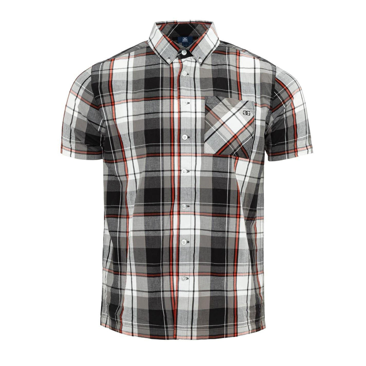 Black-Red - Front - Giorgio Mens Checkered Short-Sleeved Shirt