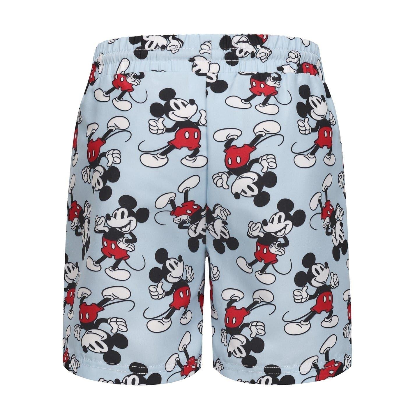 Grey - Back - Mickey Mouse Childrens-Kids Swim Shorts