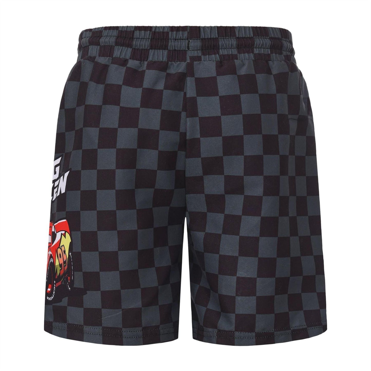 Black-Grey-Red - Back - Cars Childrens-Kids Lightning McQueen Swim Shorts