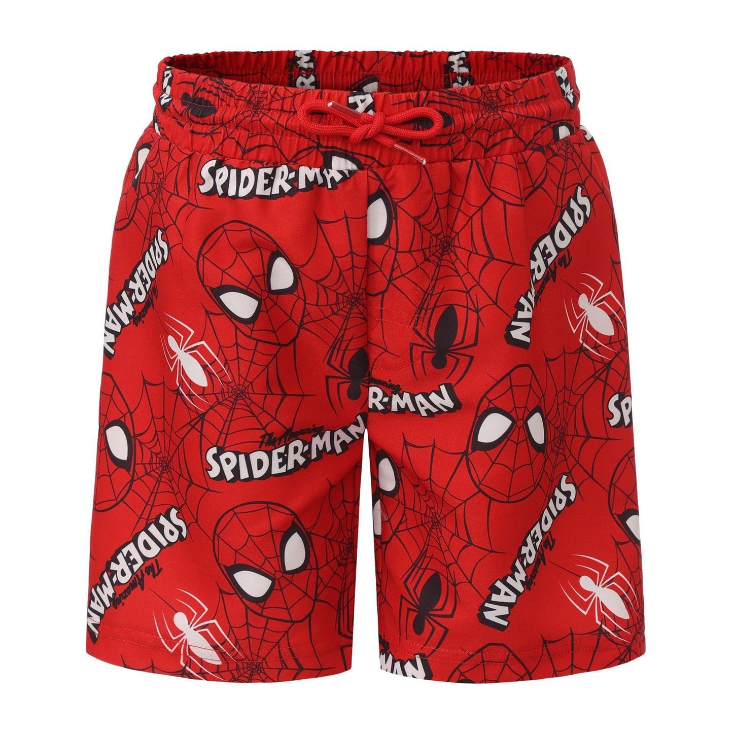 Red - Front - Spider-Man Childrens-Kids Swim Shorts