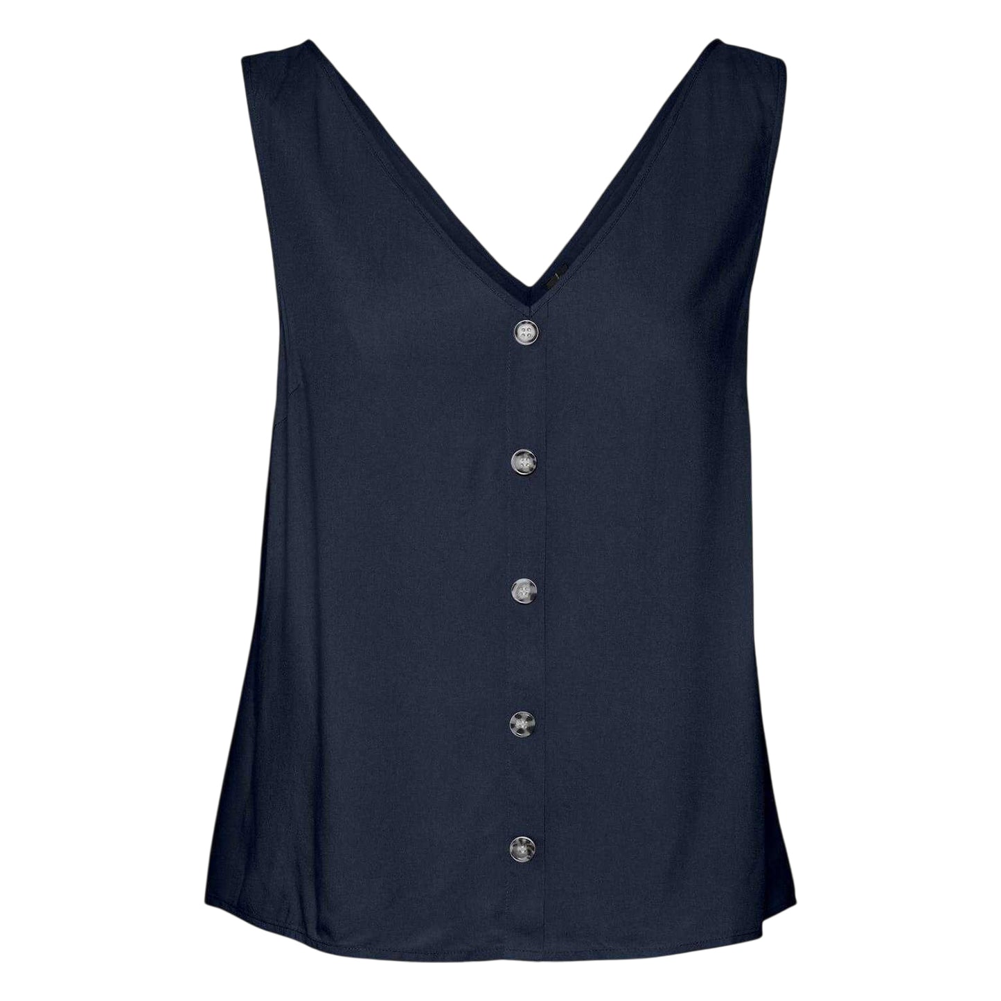Navy Blazer - Front - Vero Moda Womens-Ladies V Neck Regular Blouse