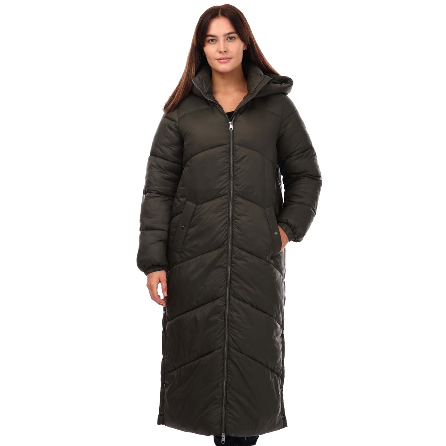 Olive - Front - Vero Moda Womens-Ladies Uppsala Long Padded Jacket