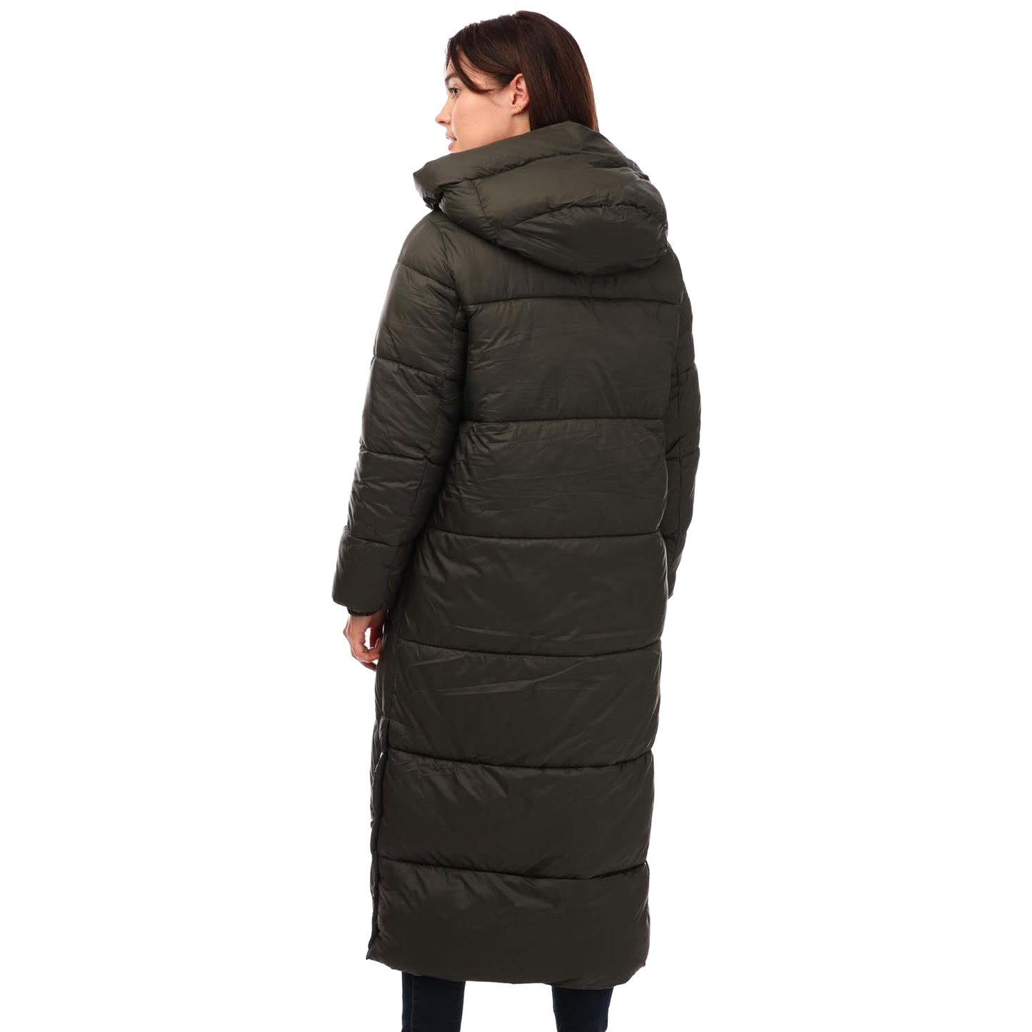 Olive - Back - Vero Moda Womens-Ladies Uppsala Long Padded Jacket