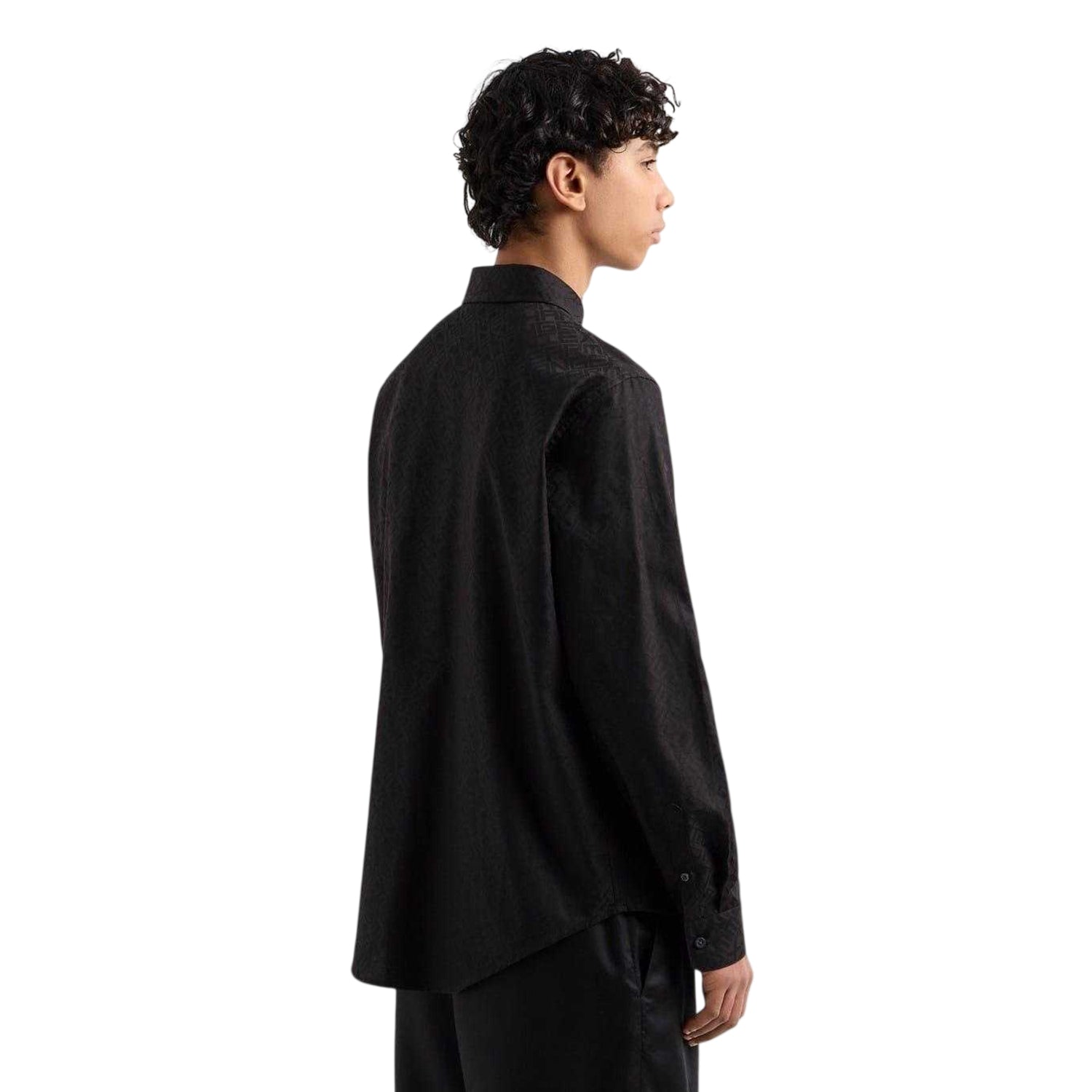Black - Back - Armani Exchange Mens Regular Long-Sleeved Shirt
