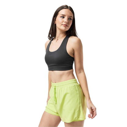 Charcoal - Side - USA Pro Womens-Ladies Cropped Snug Fit Sports Bra