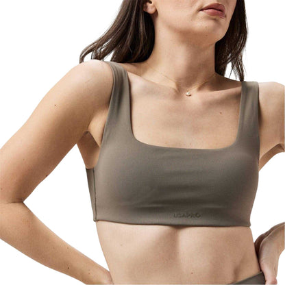Ash - Side - USA Pro Womens-Ladies Square Neck Sports Bra