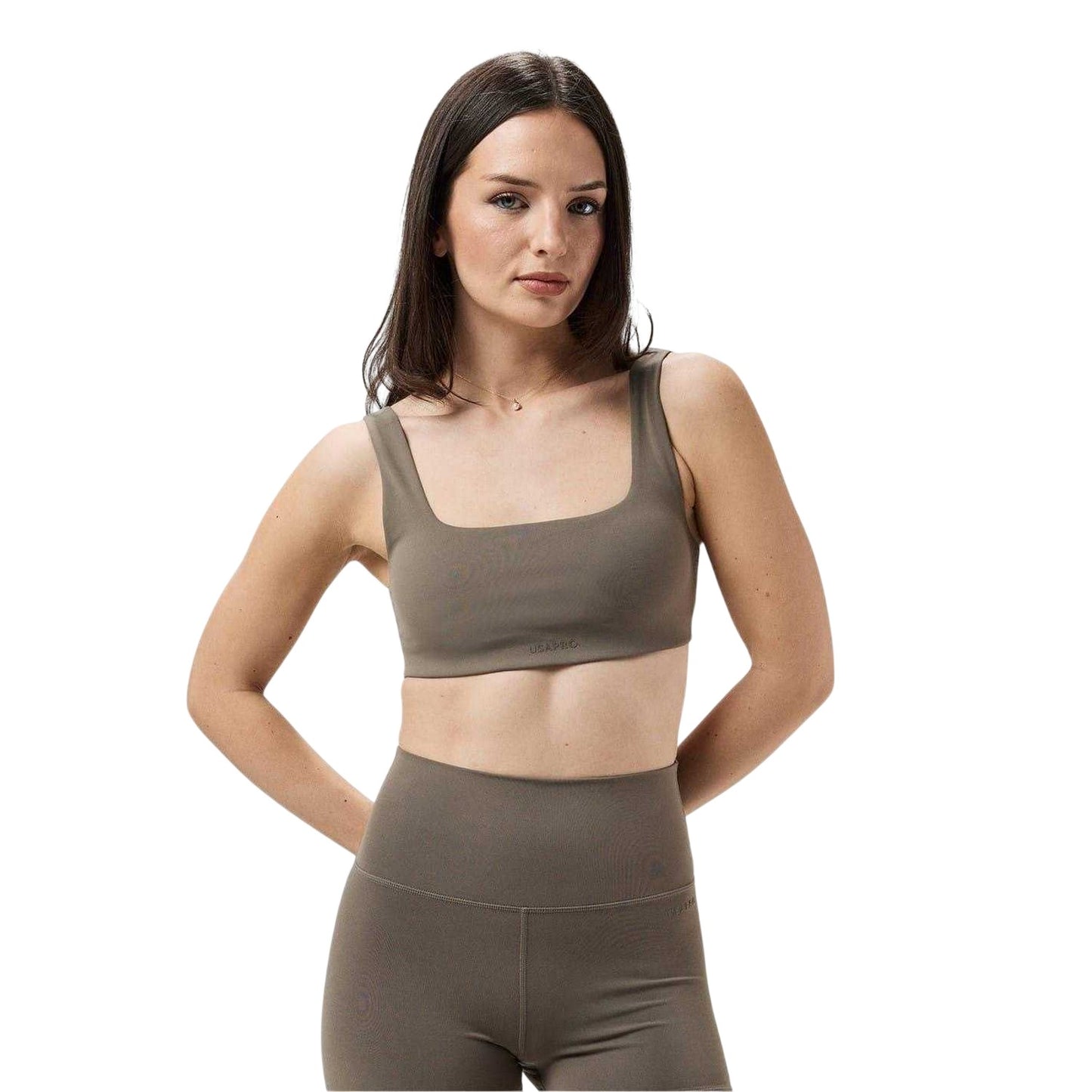 Ash - Lifestyle - USA Pro Womens-Ladies Square Neck Sports Bra