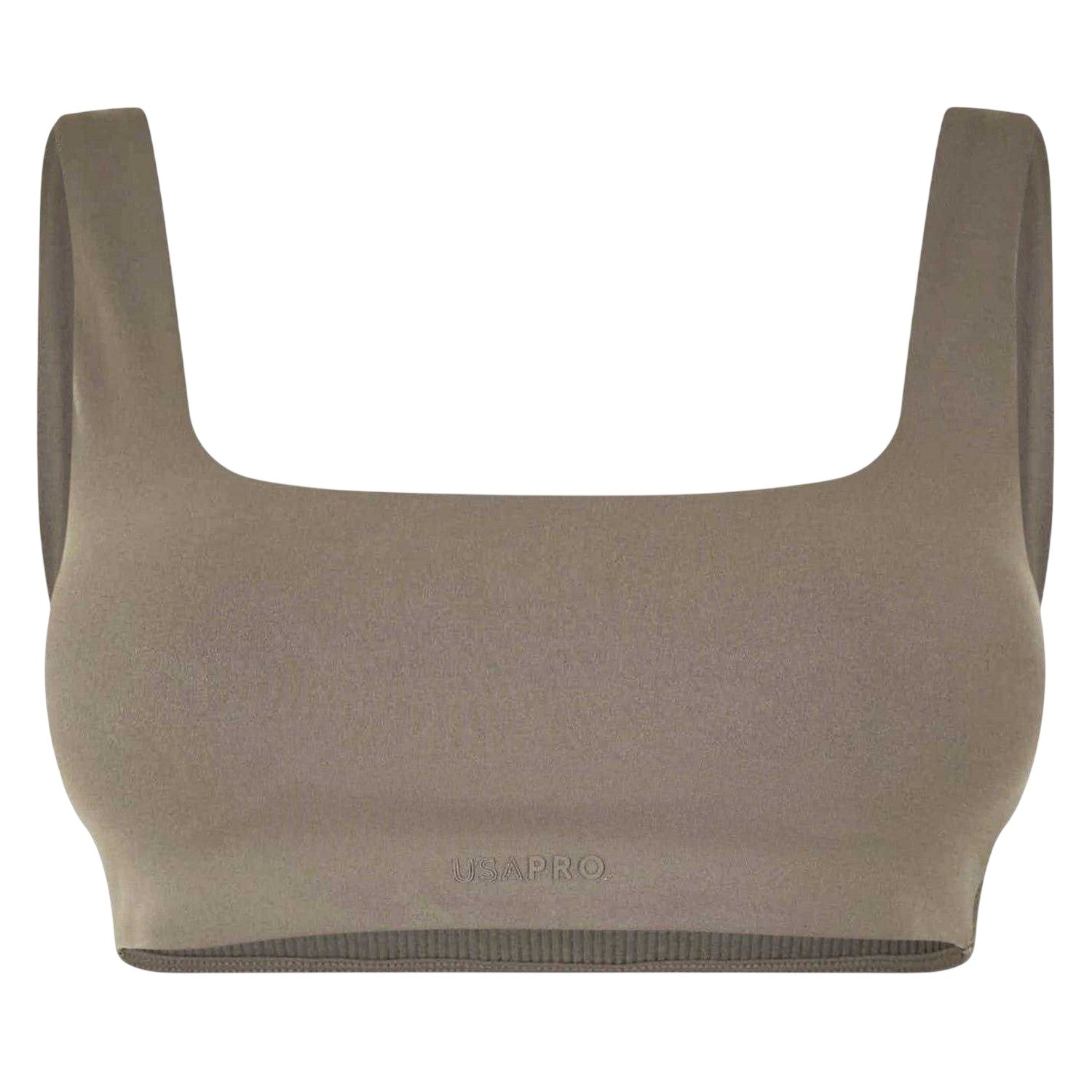 Ash - Front - USA Pro Womens-Ladies Square Neck Sports Bra