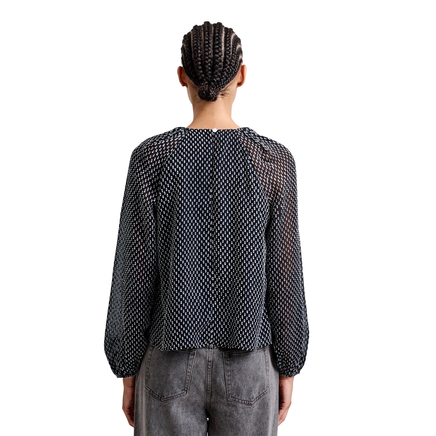 Black - Back - French Connection Womens-Ladies Stacey Blouse
