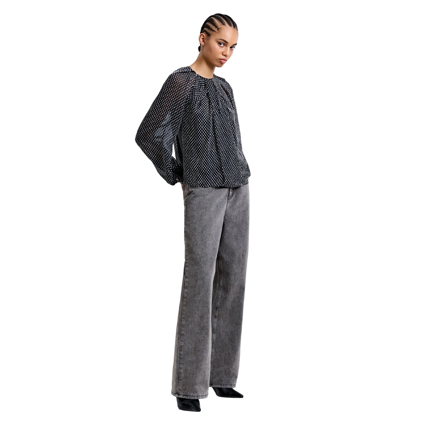Black - Pack Shot - French Connection Womens-Ladies Stacey Blouse