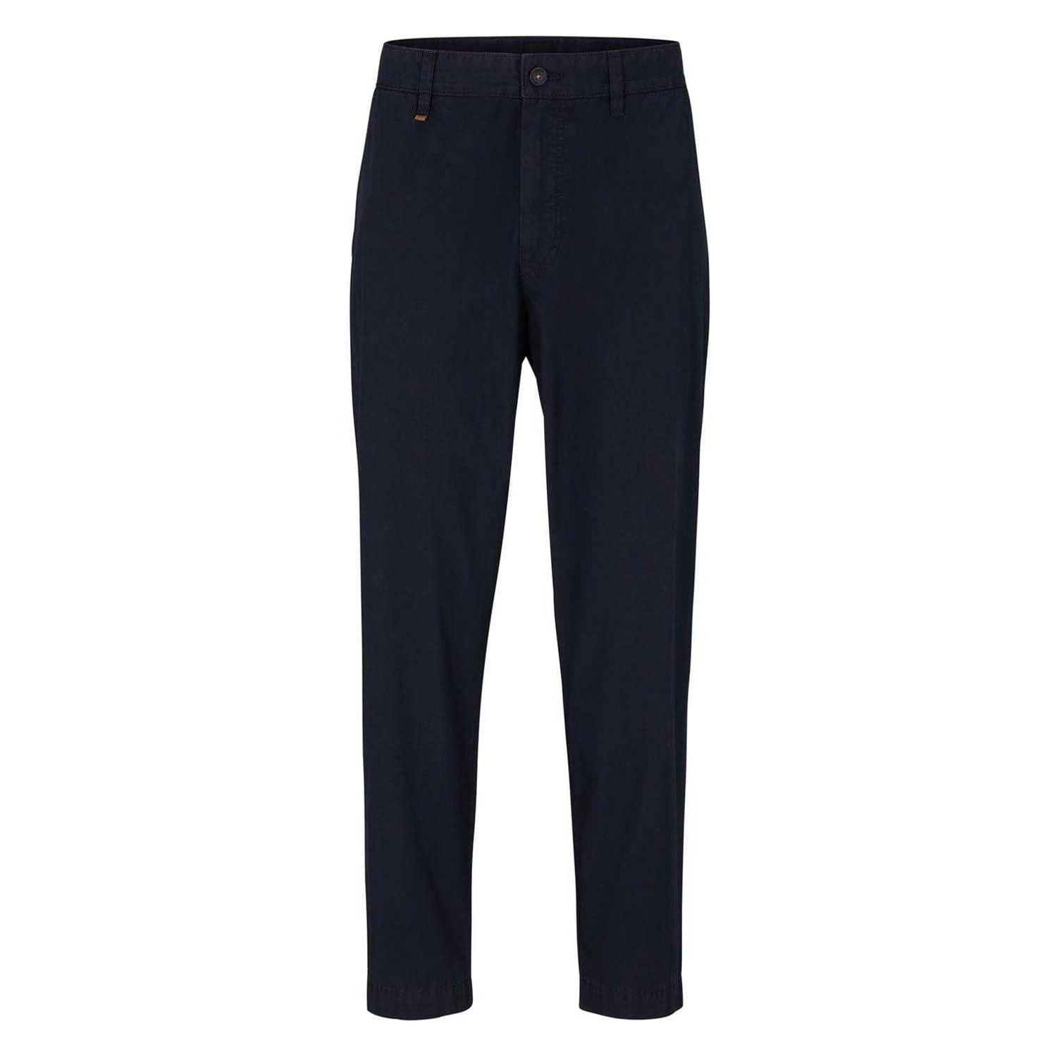 Dark Blue - Front - Boss Mens Statum Regular Chinos