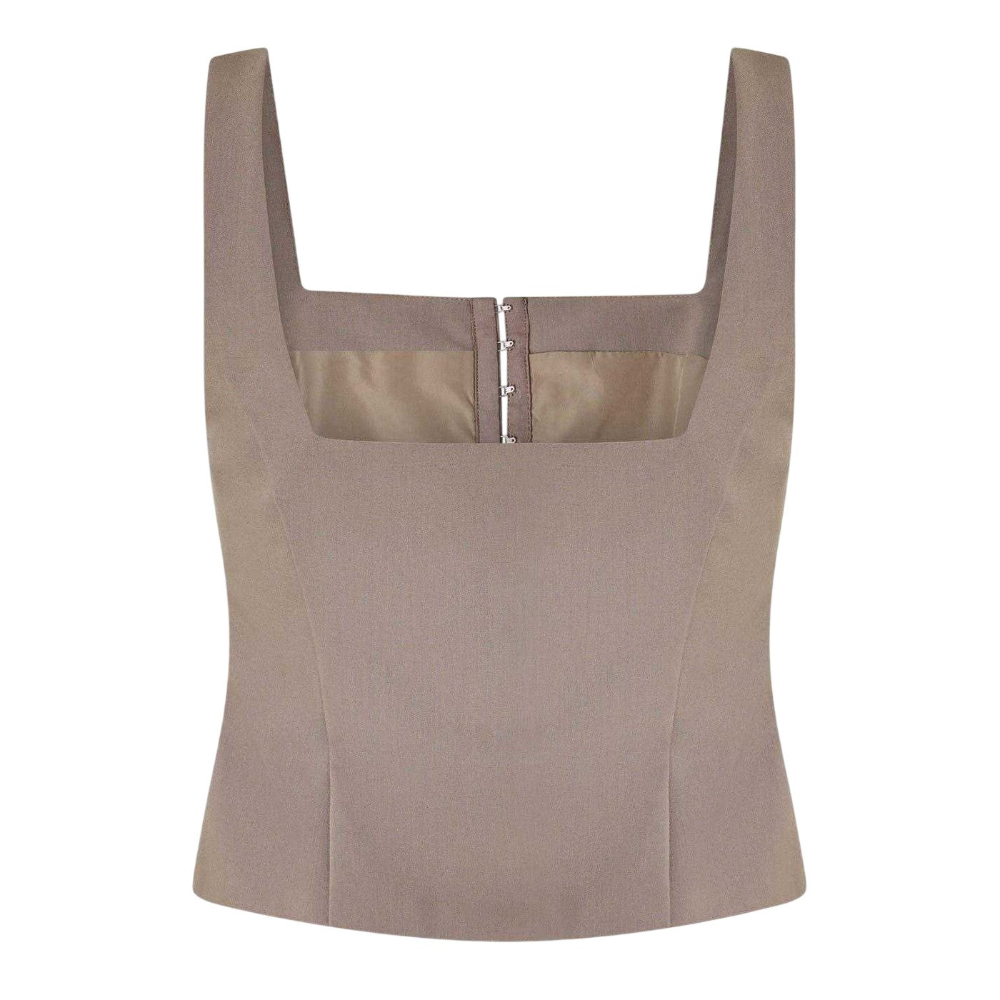 Taupe - Back - Jack Wills Womens-Ladies Pinstripe Square Neck Sleeveless Blouse