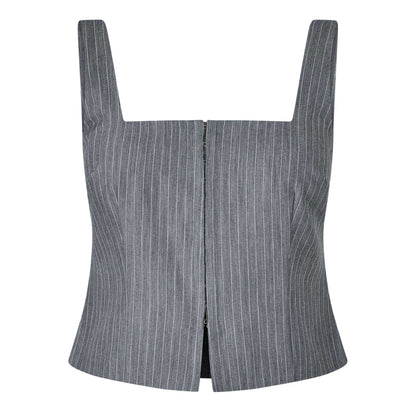 Folkstone - Front - Jack Wills Womens-Ladies Pinstripe Square Neck Sleeveless Blouse