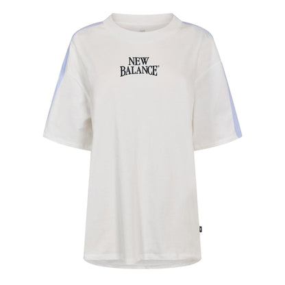 White - Front - New Balance Womens-Ladies Heritage Oversized T-Shirt