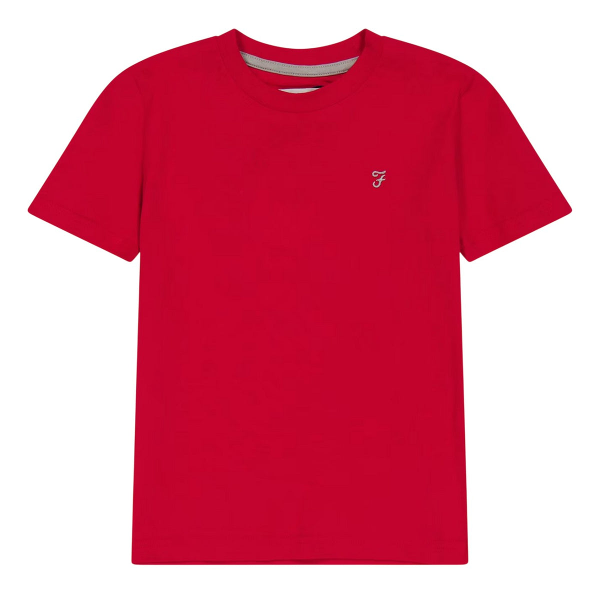 Red - Front - Farah Childrens-Kids Denny Crew Neck T-Shirt