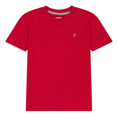 Red - Front - Farah Childrens-Kids Denny Crew Neck T-Shirt
