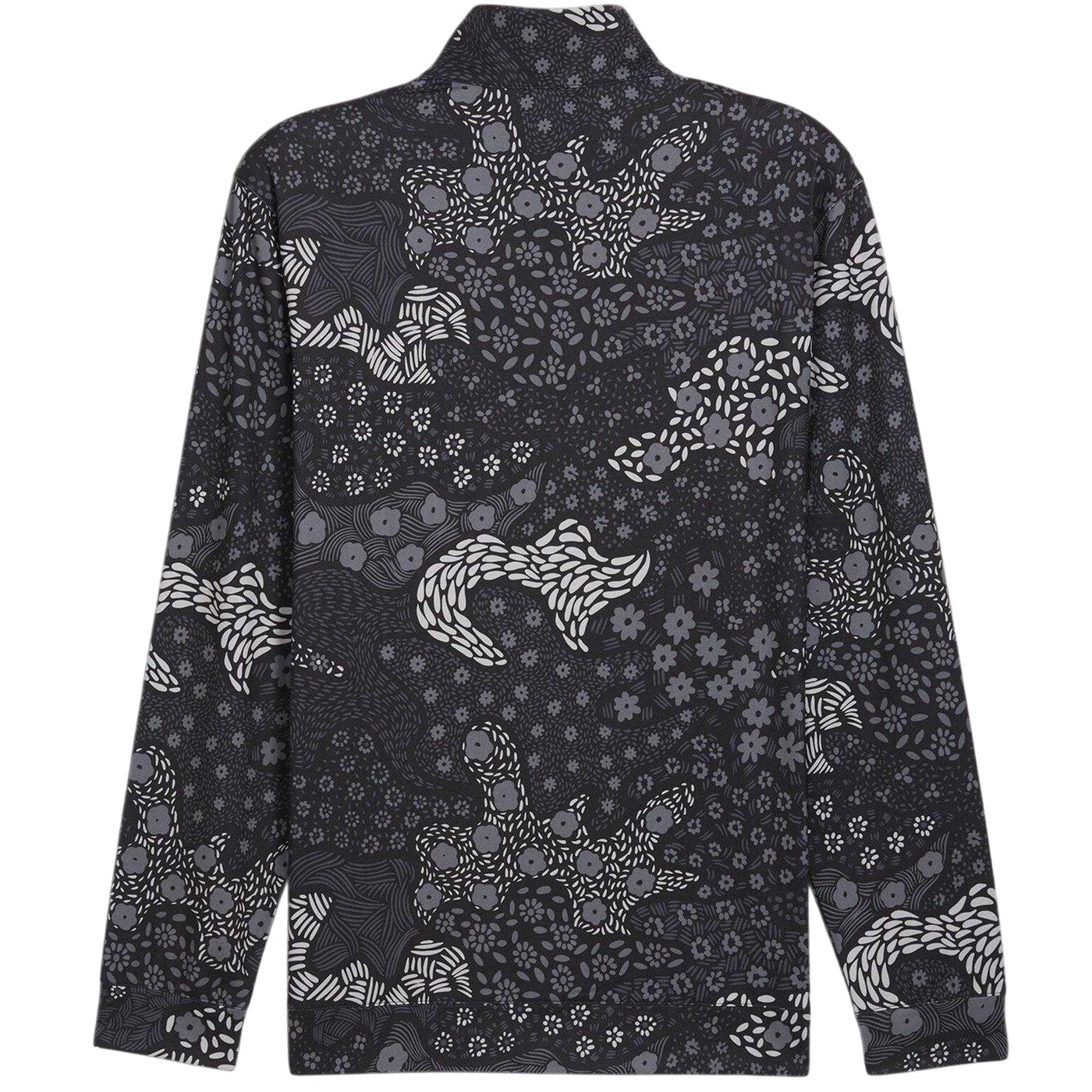 Black-Slate - Back - Puma Mens Camo Quarter Zip T-Shirt