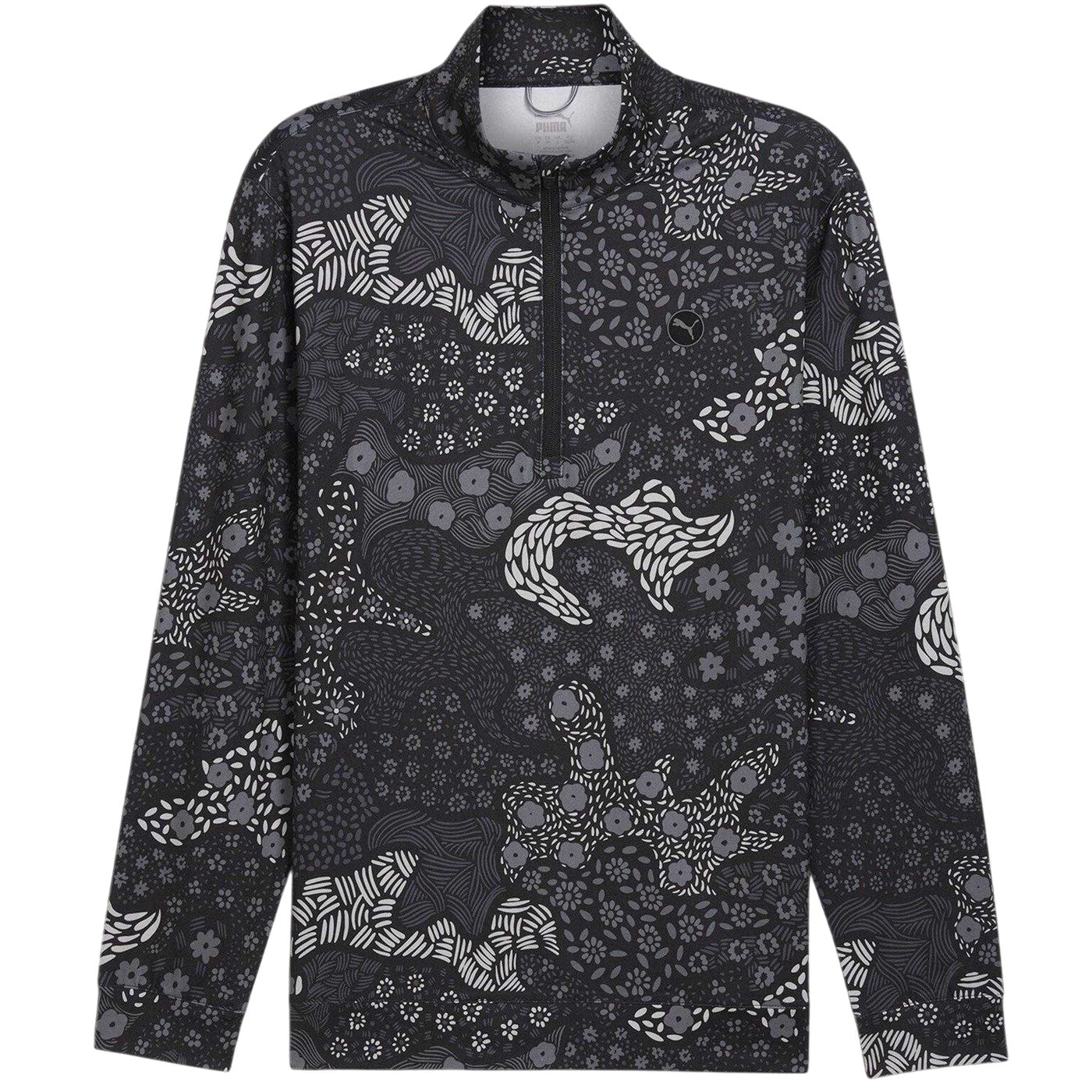 Black-Slate - Front - Puma Mens Camo Quarter Zip T-Shirt
