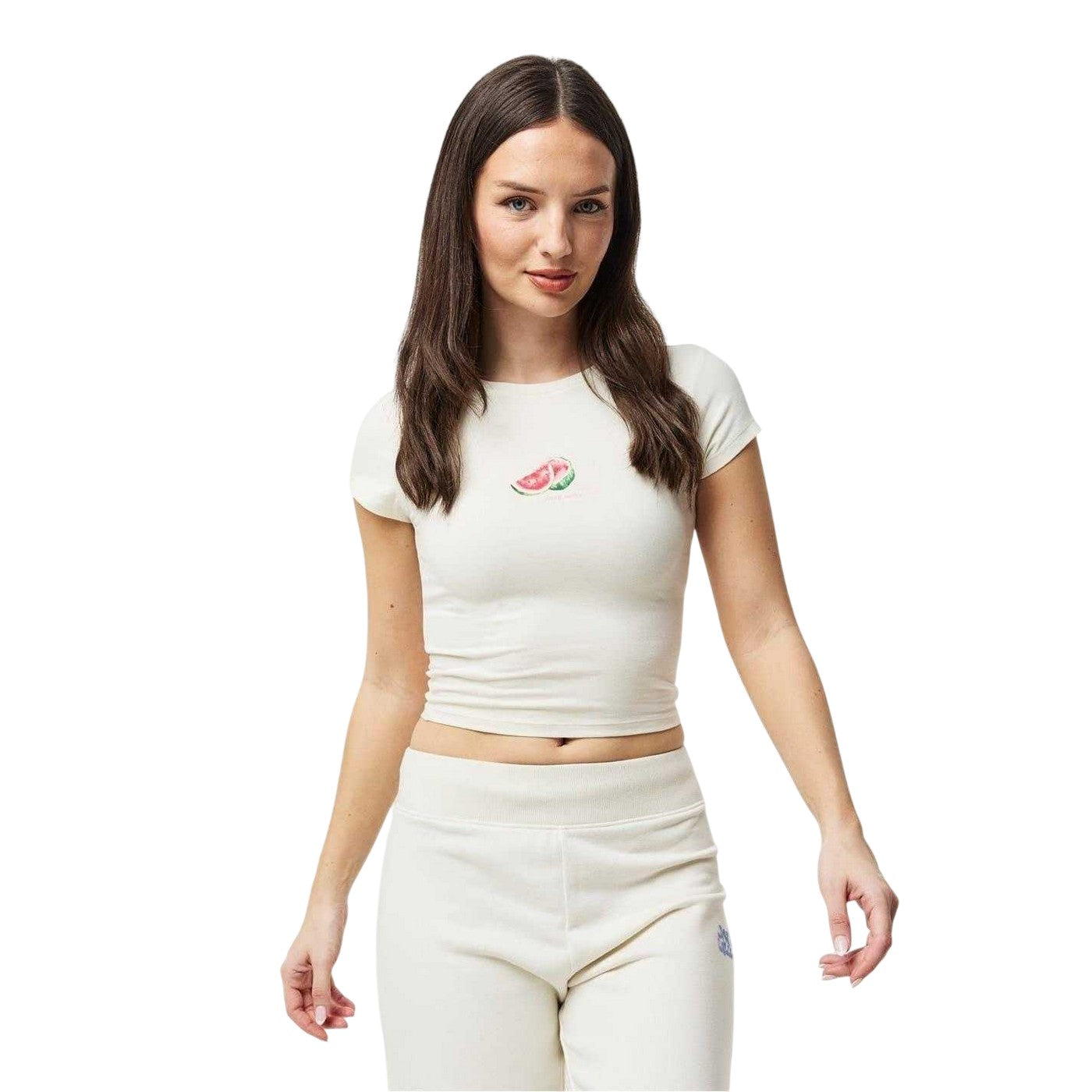 White - Lifestyle - Jack Wills Womens-Ladies Watermelon Slim Crop T-Shirt