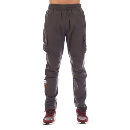 Grey - Front - Mercier Mens Badge Cargo Trousers