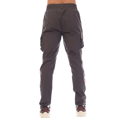 Grey - Back - Mercier Mens Badge Cargo Trousers