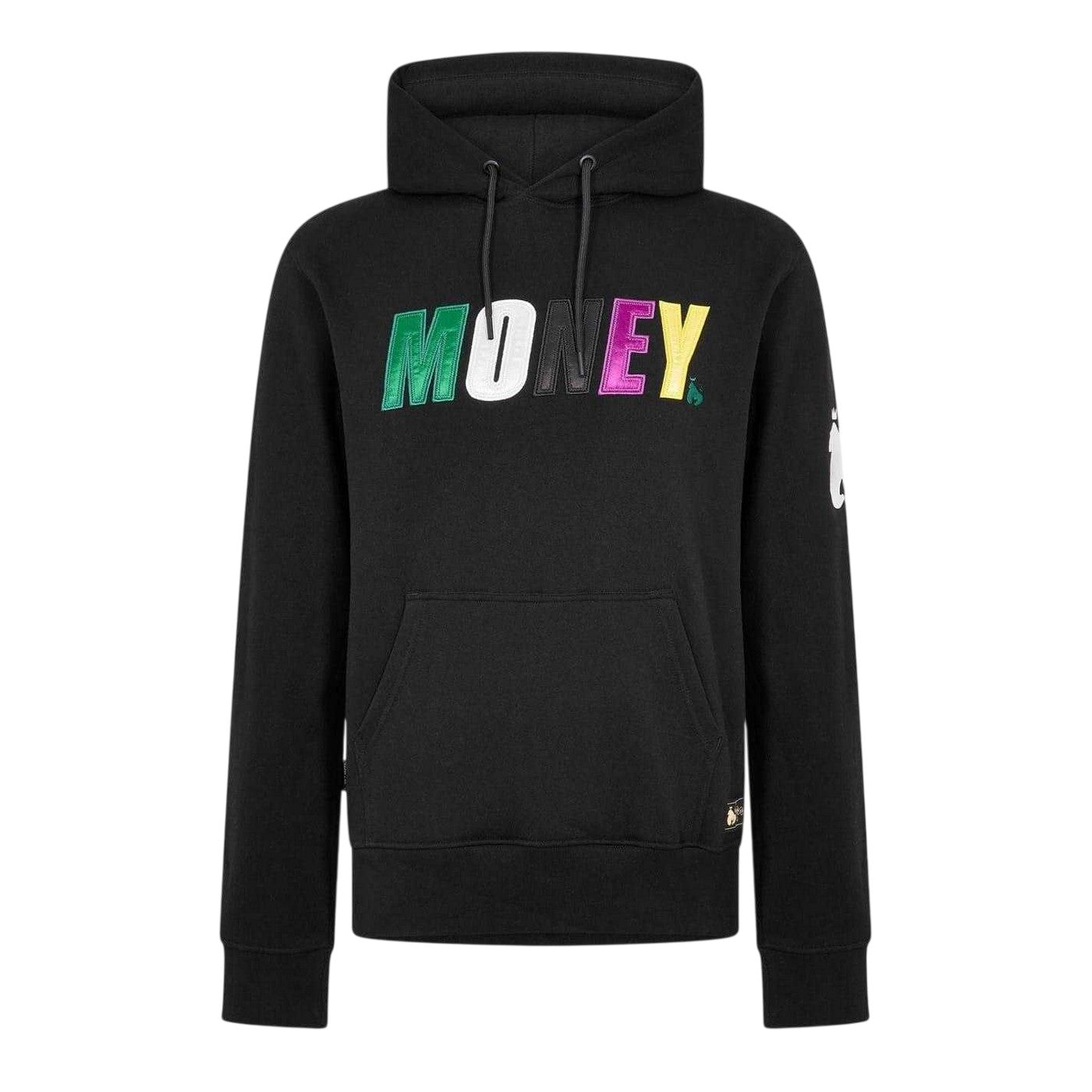 Black - Front - Money Mens Satin Long-Sleeved Hoodie
