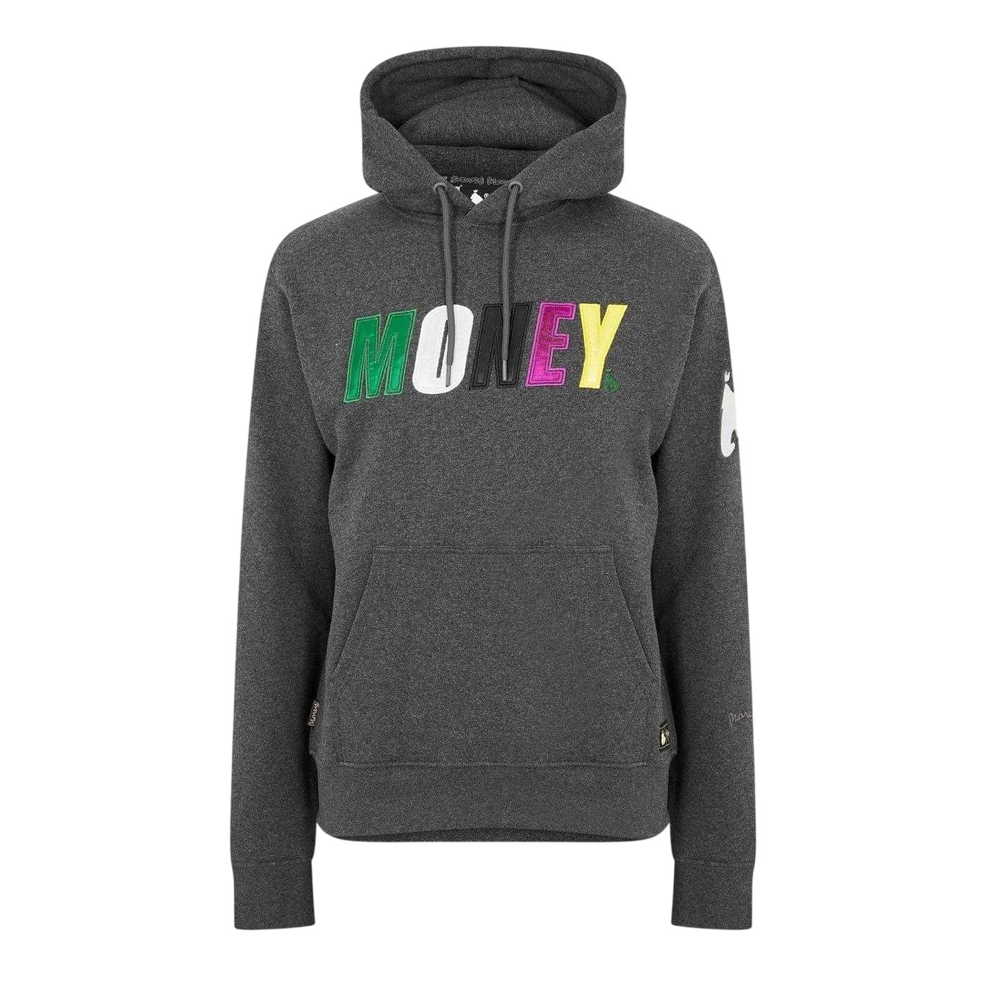 Charcoal - Front - Money Mens Satin Long-Sleeved Hoodie