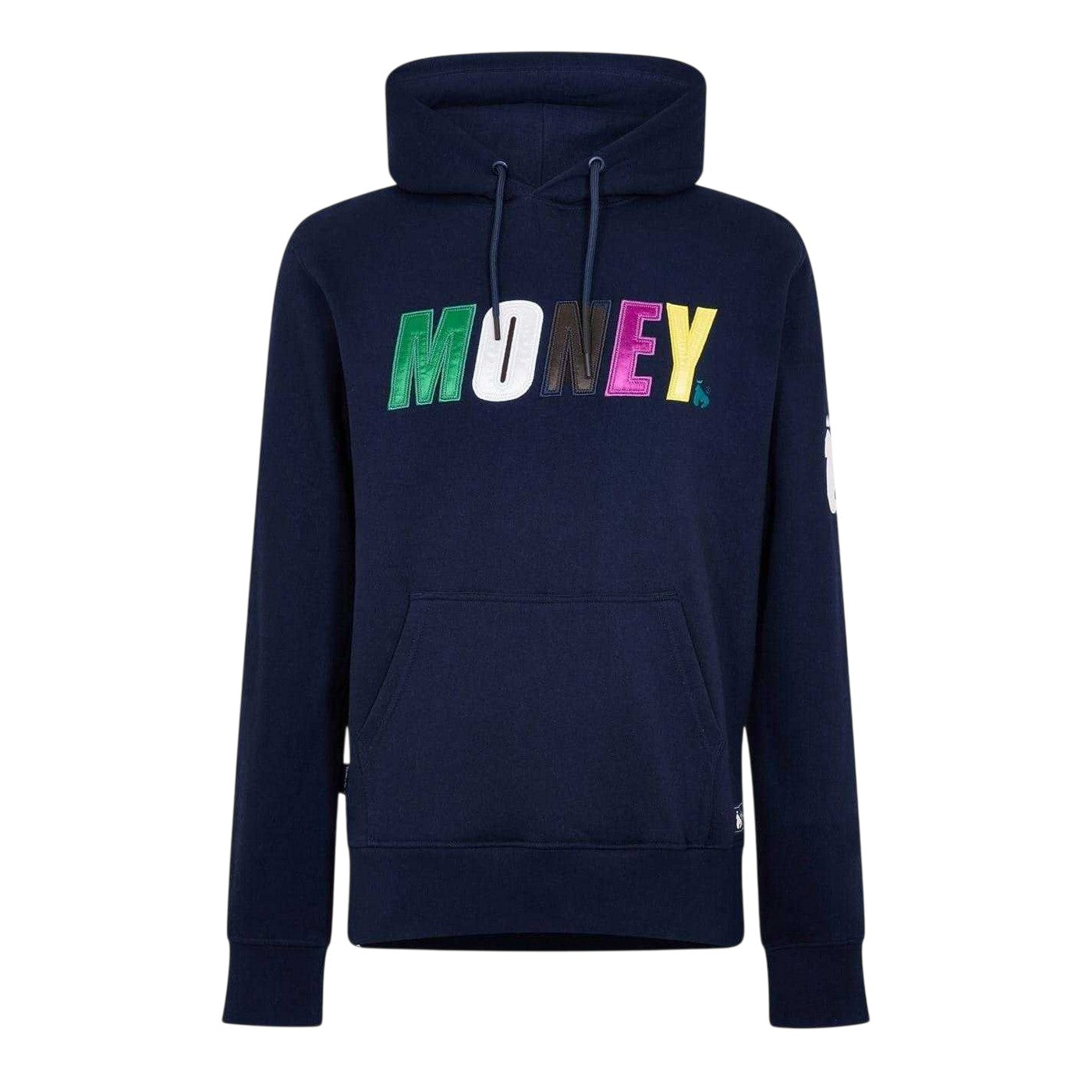 Navy - Front - Money Mens Satin Long-Sleeved Hoodie