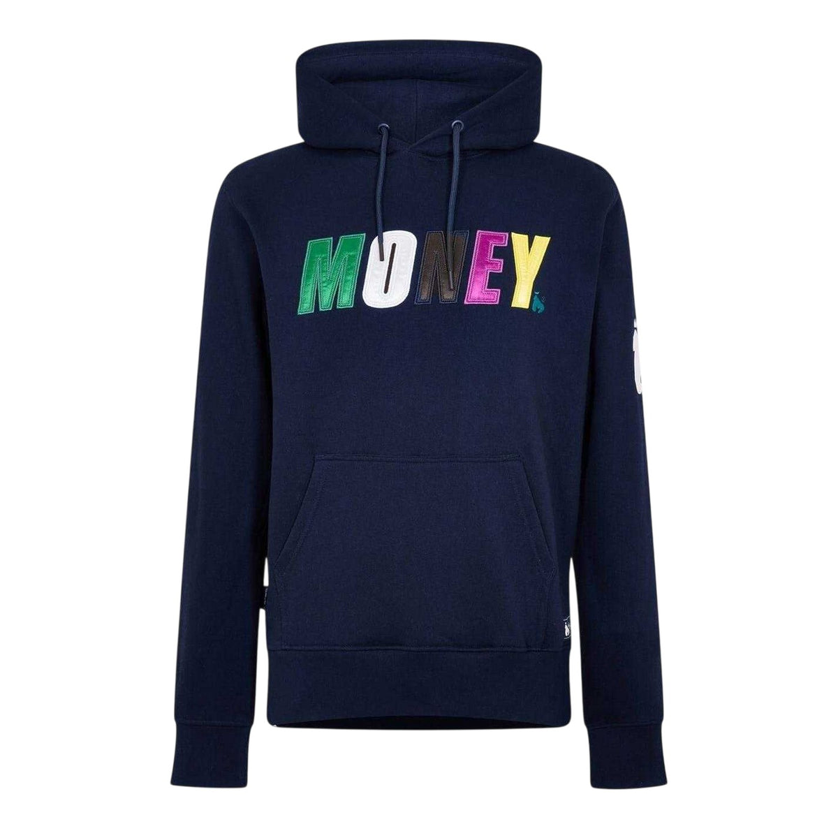 Navy - Front - Money Mens Satin Long-Sleeved Hoodie