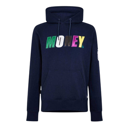 Navy - Front - Money Mens Satin Long-Sleeved Hoodie