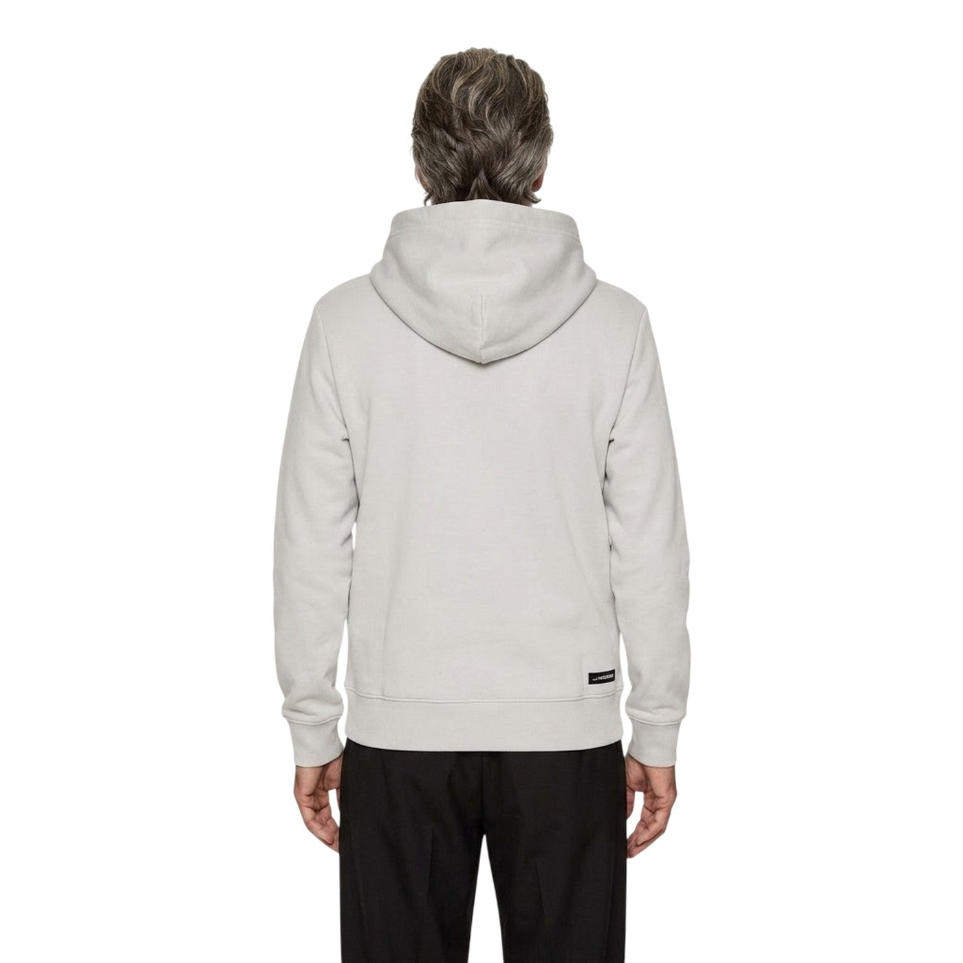 High Rise Grey - Back - J.Lindeberg Mens Edgewood Drawstring Hoodie