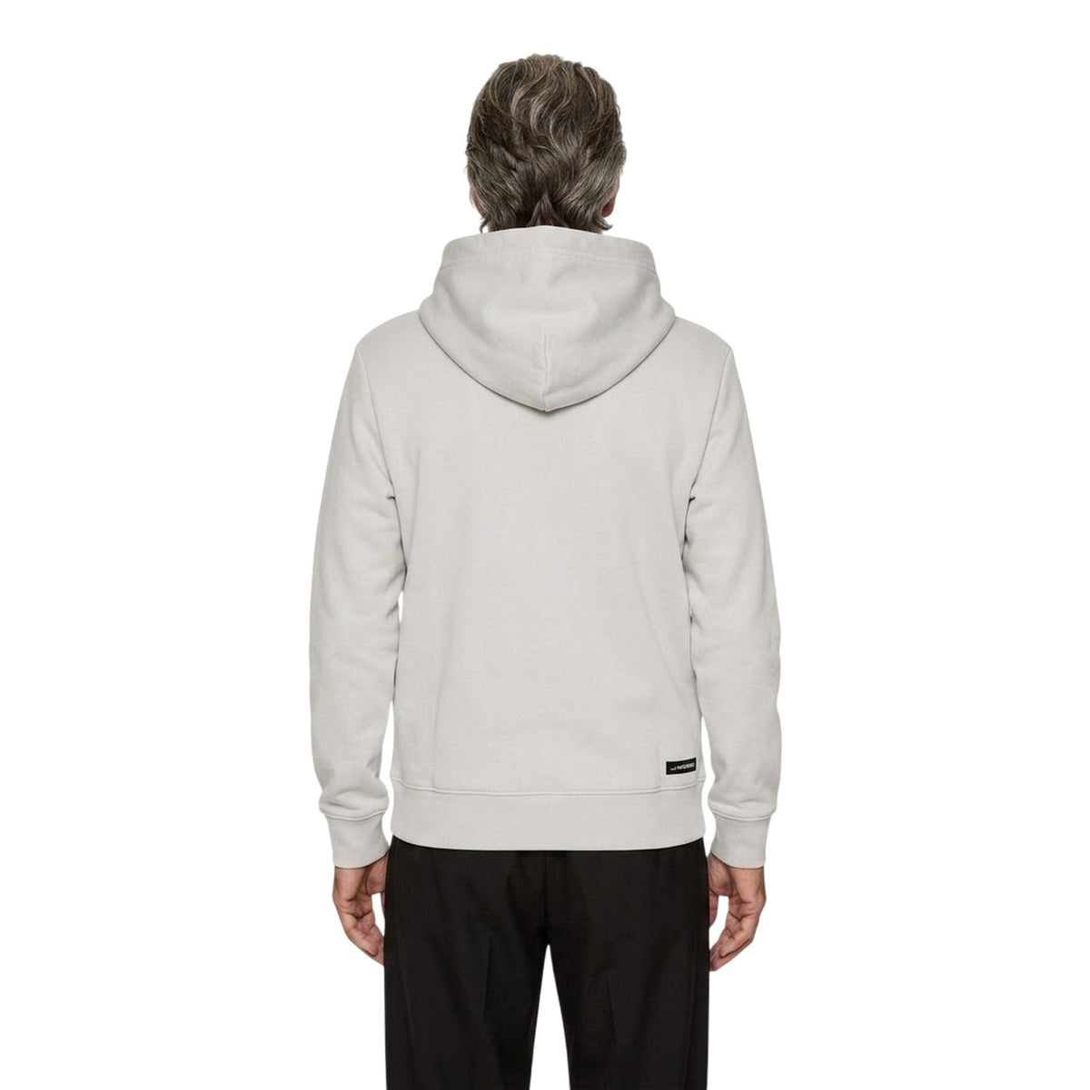 High Rise Grey - Back - J.Lindeberg Mens Edgewood Drawstring Hoodie