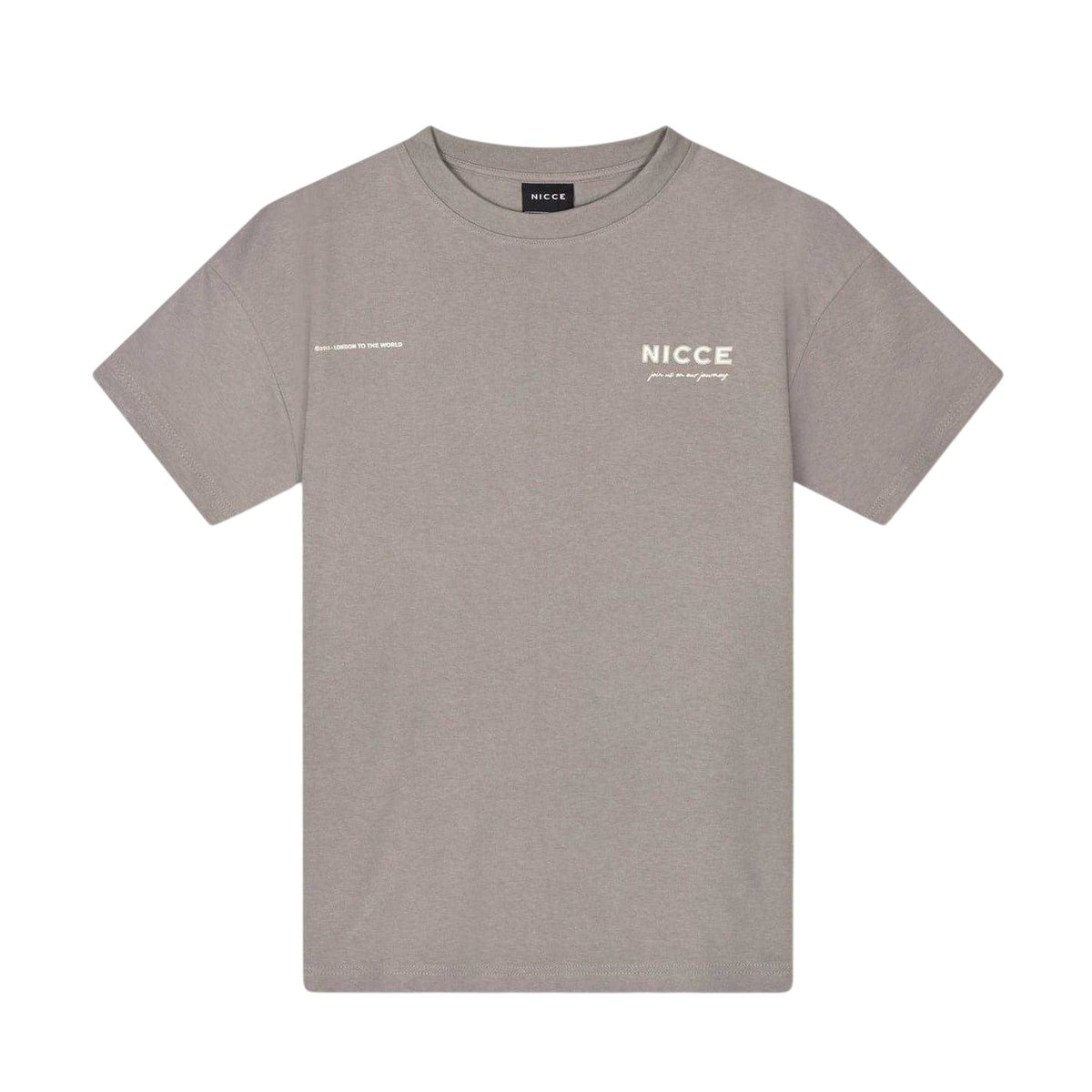 Grey - Front - Nicce Mens Crew Neck Oversized T-Shirt