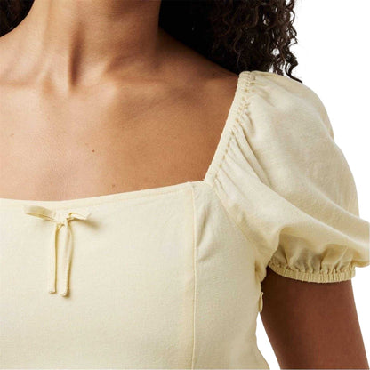 Butter - Side - Jack Wills Womens-Ladies Ruched Puff Sleeve Mini Dress