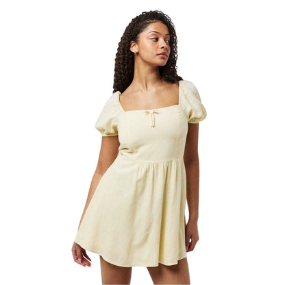 Butter - Lifestyle - Jack Wills Womens-Ladies Ruched Puff Sleeve Mini Dress