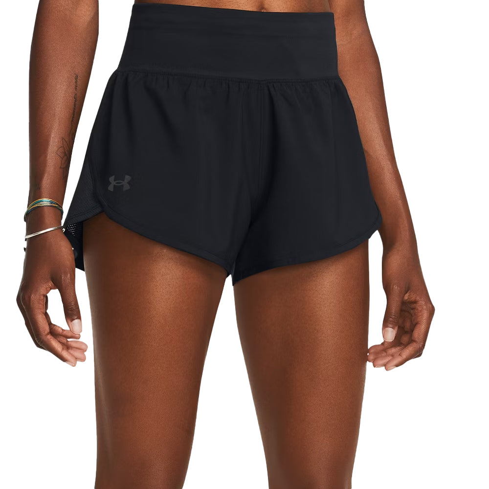Black - Side - Under Armour Womens-Ladies Fly By Elite Shorts