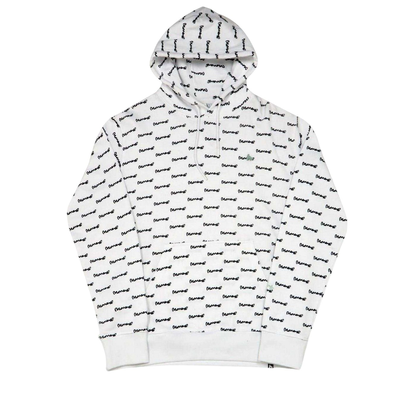 White - Front - Money Mens All Over Logo Hoodie