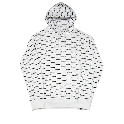 White - Front - Money Mens All Over Logo Hoodie
