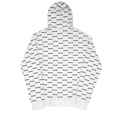 White - Back - Money Mens All Over Logo Hoodie