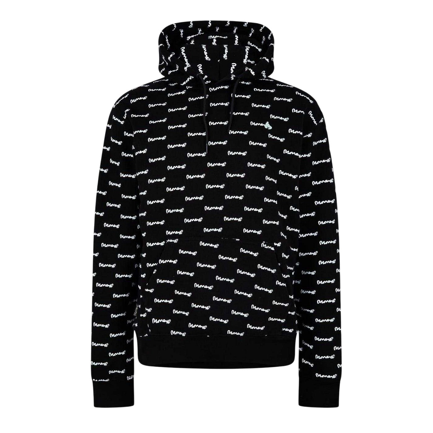 Black - Front - Money Mens All Over Logo Hoodie