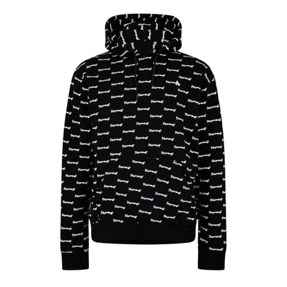 Black - Front - Money Mens All Over Logo Hoodie
