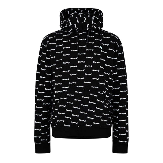 Black - Front - Money Mens All Over Logo Hoodie