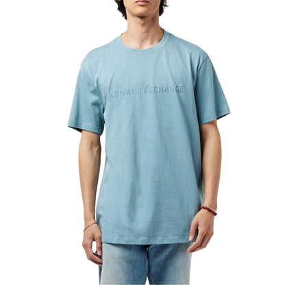 Lead - Side - Armani Exchange Mens Embossed T-Shirt