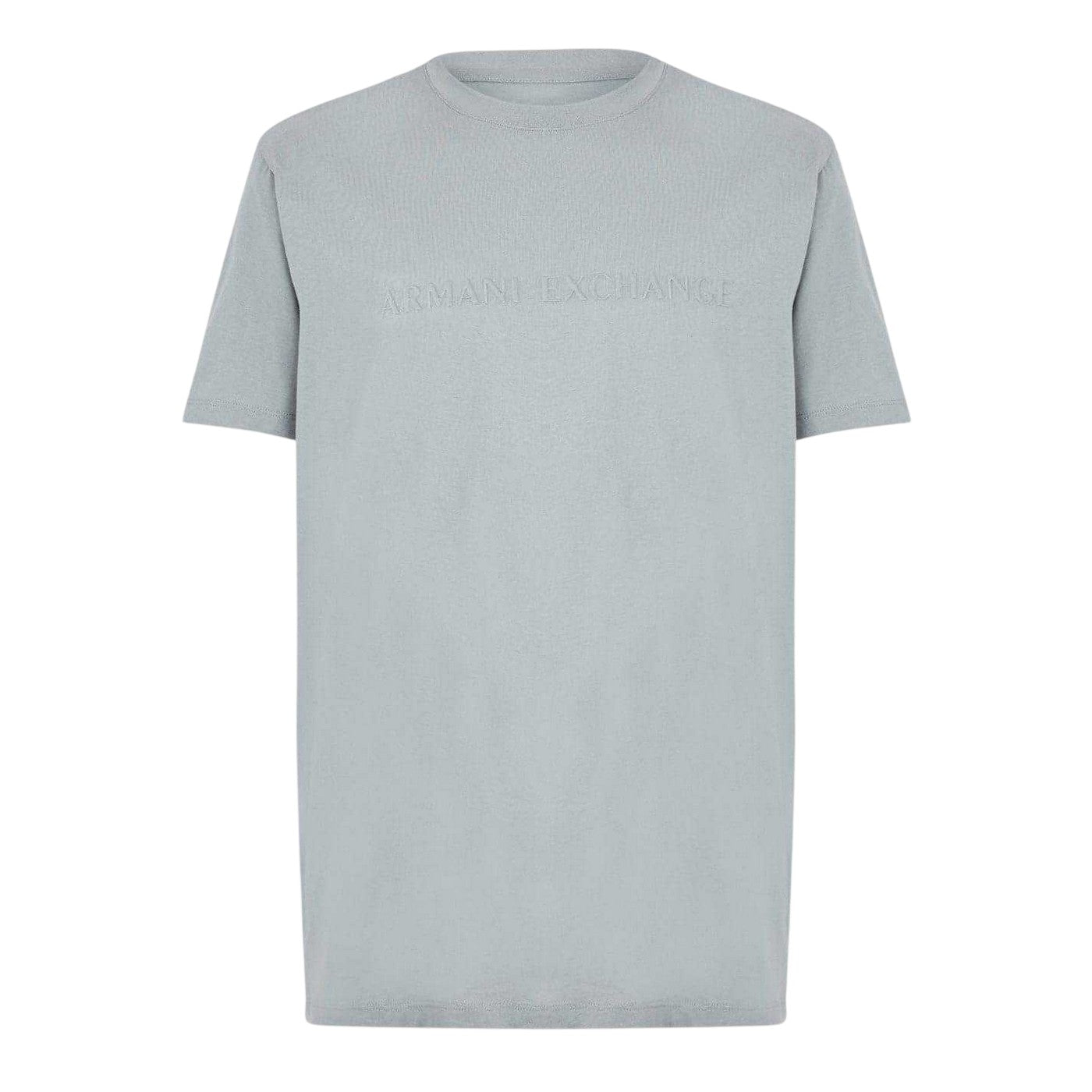 Grey - Front - Armani Exchange Mens Embossed T-Shirt