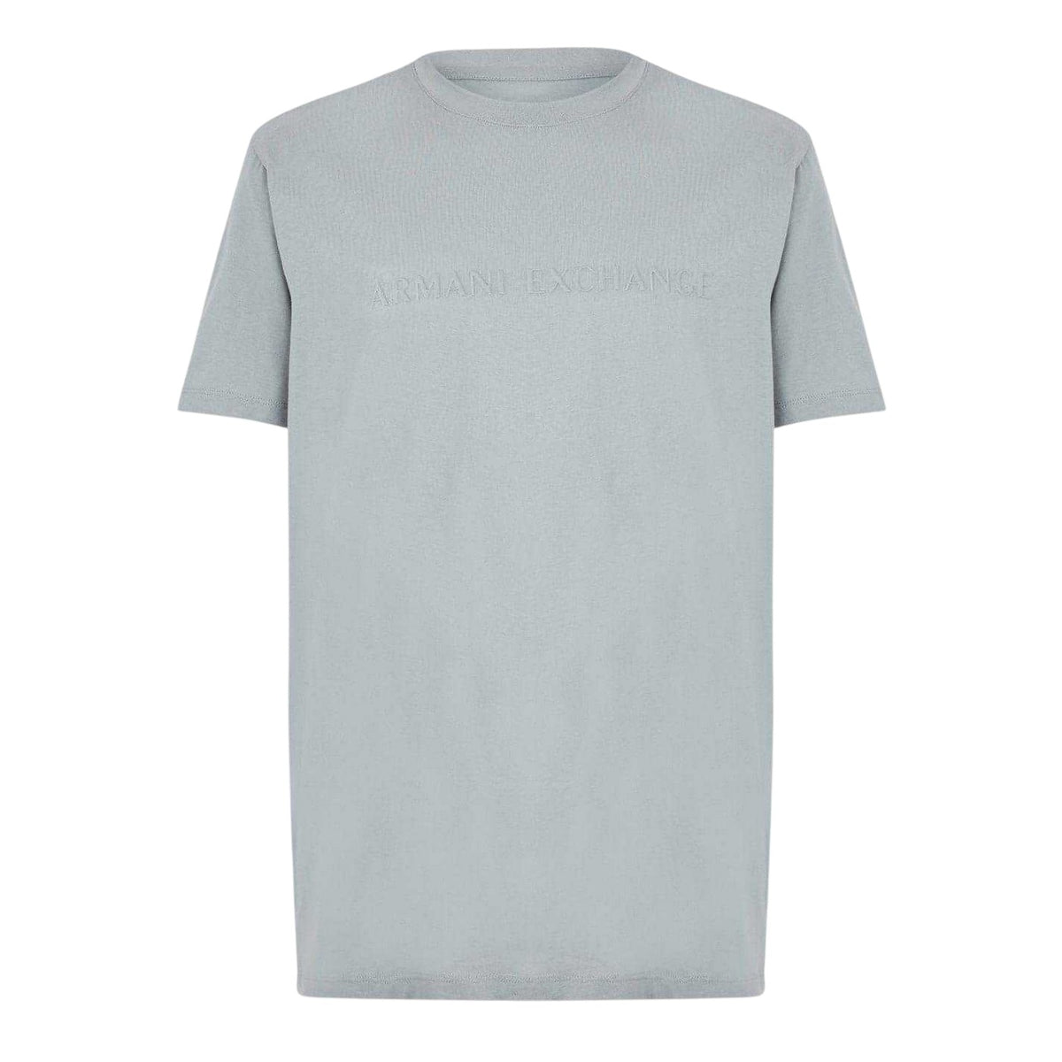 Grey - Front - Armani Exchange Mens Embossed T-Shirt
